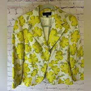 Donna Rae Chartreuse Yellow Cotton Single Breasted Long Sleeve Casual Jacket 10
